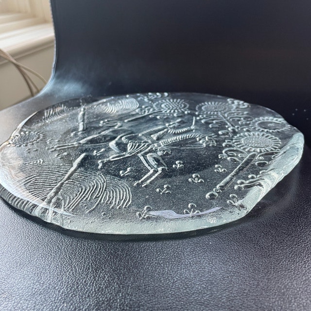Vintage 70s Kosta Boda "Dalom" glass platter by Göran Wärff - photo 3