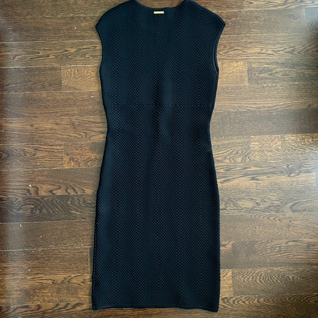 Stunning Michael Kors Black Textured Fabric Bodycon Dress-Small - photo 3