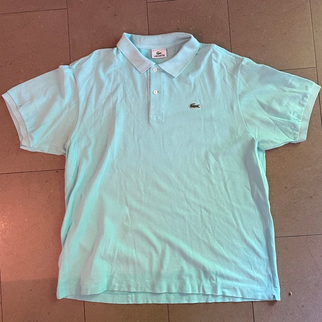 Lacoste Mens Light Aqua Cotton Piqué Polo Golf Shirt-Sz. 6-Large