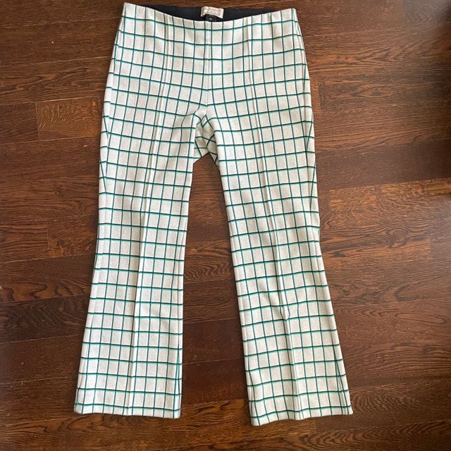 Anthropologie Essential Crop Flare Pant Off White Black Green-XS - photo 2