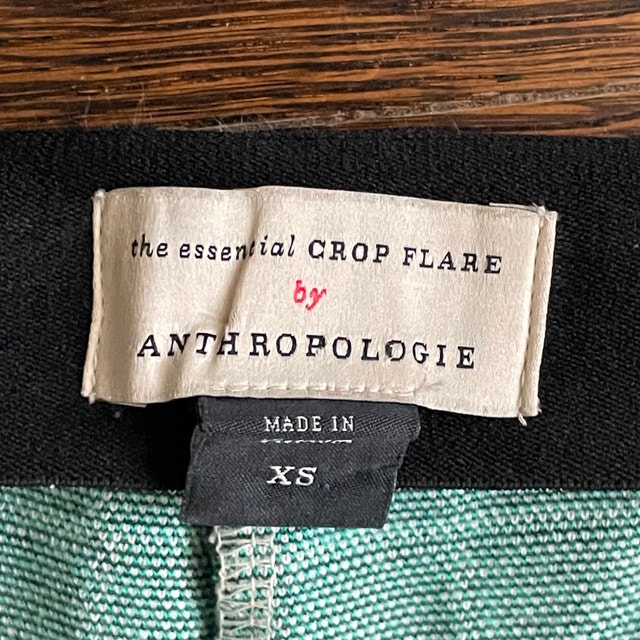 Anthropologie Essential Crop Flare Pant Off White Black Green-XS - photo 4
