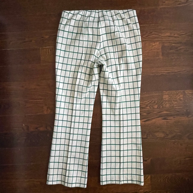 Anthropologie Essential Crop Flare Pant Off White Black Green-XS - photo 5