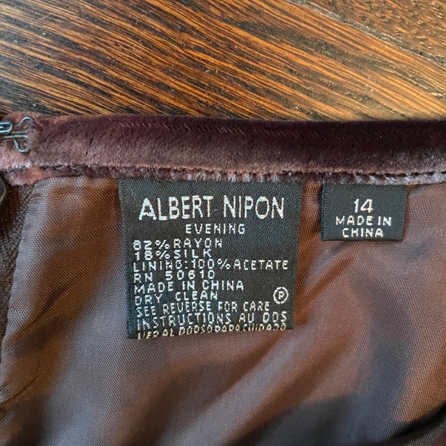 Luxury Albert Nipon Evening Brown Velvet Tank Top-Size 10 - photo 3