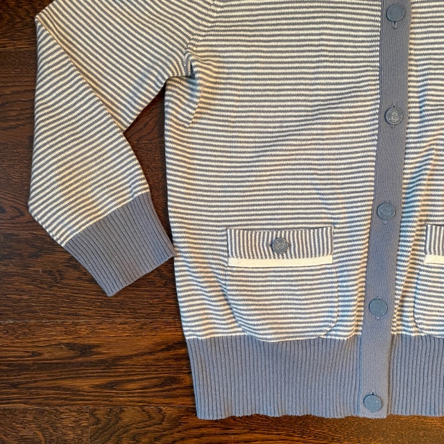 Vintage Juicy Couture Blue/White Cardigan Cashmere Blend-Small - photo 2
