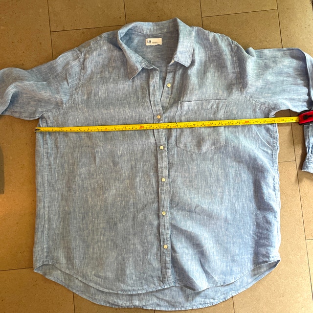 GAP 100% Linen Blue Woman's Shirt Blouse-XXL - photo 5