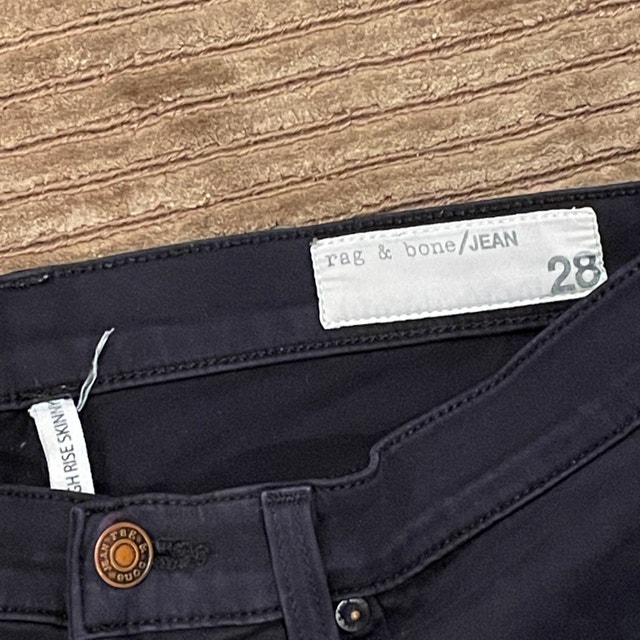 Rag & Bone Woman's Black High Rise Skinny Jeans - Size 28 - photo 4