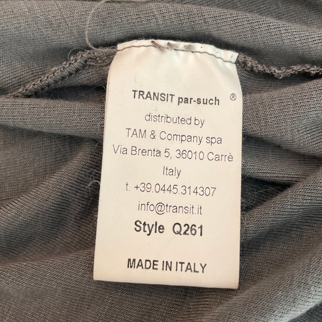 Transit Par Such Charcoal Gray Woman's V-neck Soft Jersey-L/XL - photo 3