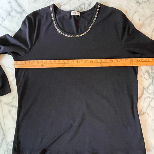 Gerry Weber Collection black jersey top w/ bead detail -Size 10 - photo 3