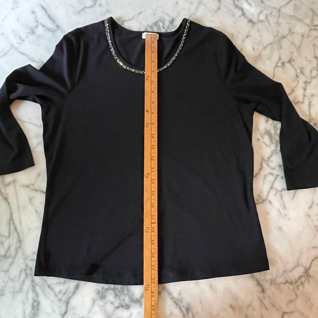 Gerry Weber Collection black jersey top w/ bead detail -Size 10 - photo 5