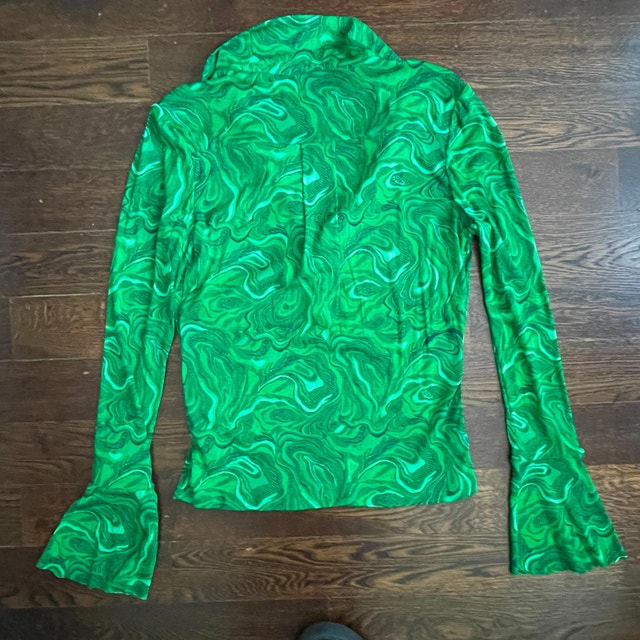 Diane Von Furstenberg Mackenzie Mesh Top-Marble Billiard Green-M - photo 5