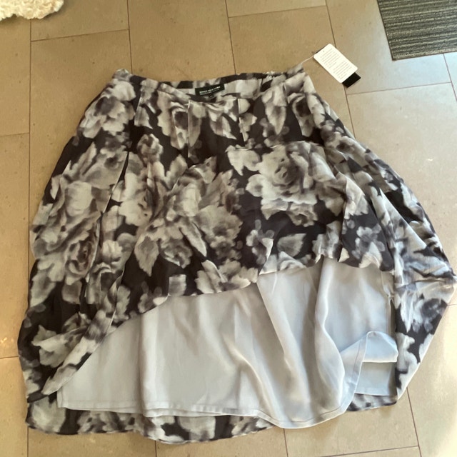 NEW WT Jones New York 100% silk Skirt Black/Gray Floral-Size 16W - photo 3