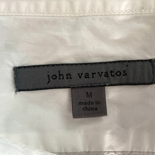 John Varvatos Slim White 100% Cotton Men's Shirt-Medium - photo 3