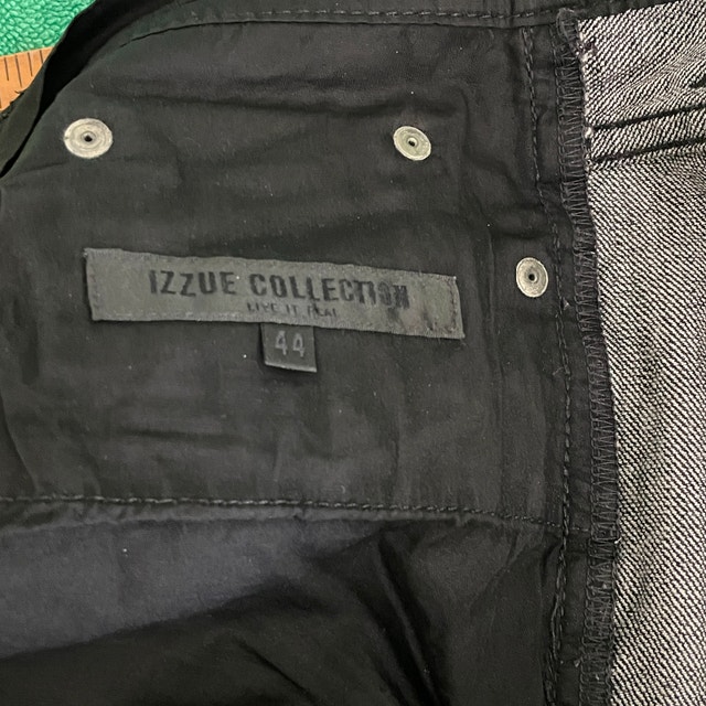 NEW Izzue Black Button Fly Jeans-Silver thread-Sz.44 (12) - photo 5