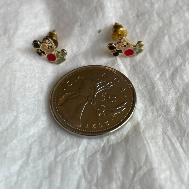 Vintage Mickey Mouse stud earrings for pierced ears - photo 3