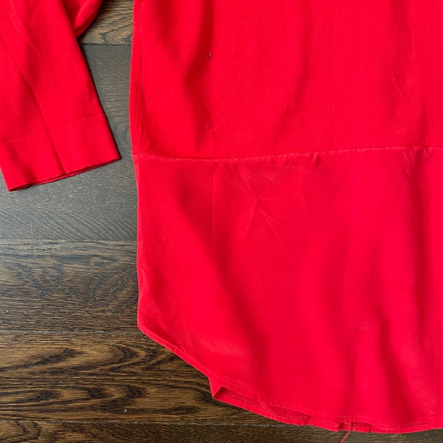 COS Red Knit Top with Silk Panel and Back Buttons-Size XS - photo 2