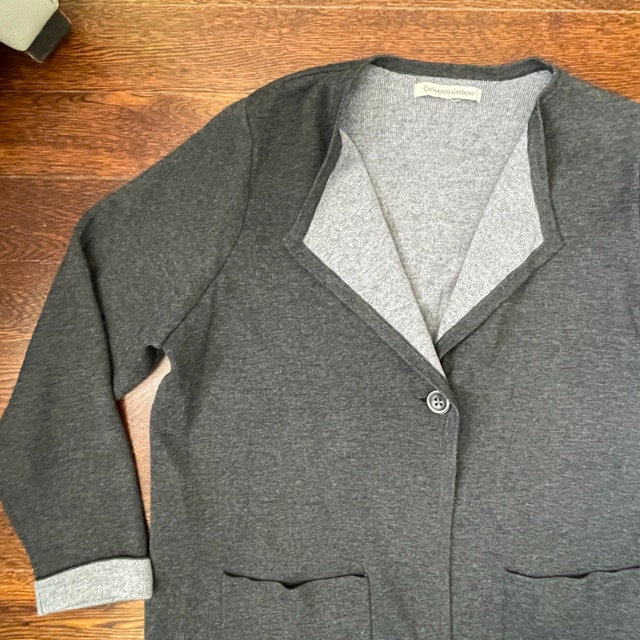 Catherine Malandrino Long Gray Duster Cardigan Sweater-Large - photo 3