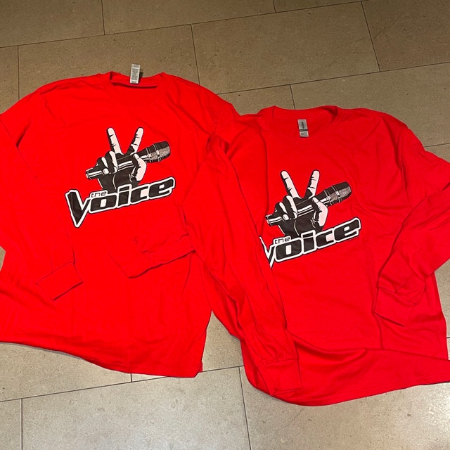 2 x The Voice NEW Unisex Red Long sleeved T-shirts-Med & Large