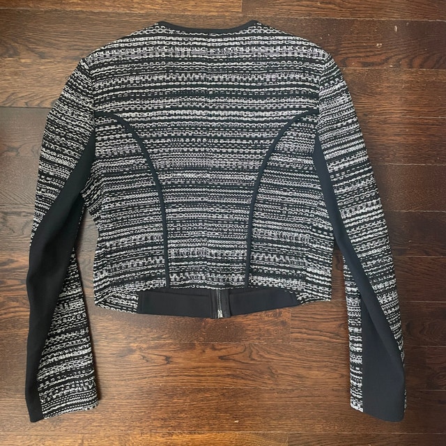 Diane Von Furstenberg Caity Black/White Tweed Jacket/Blazer-10 - photo 4