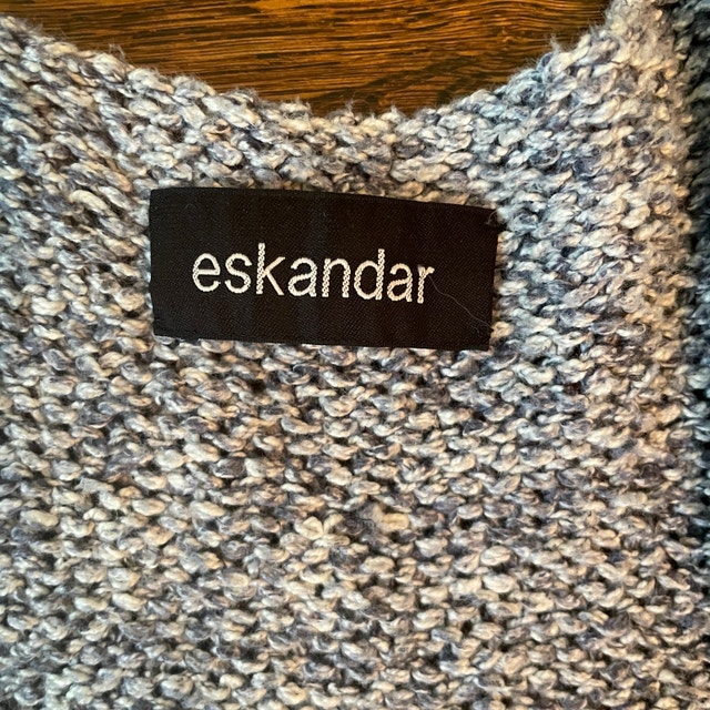 Eskandar Open Sweater Vest Waistcoat Gray Oversize Knit - photo 2