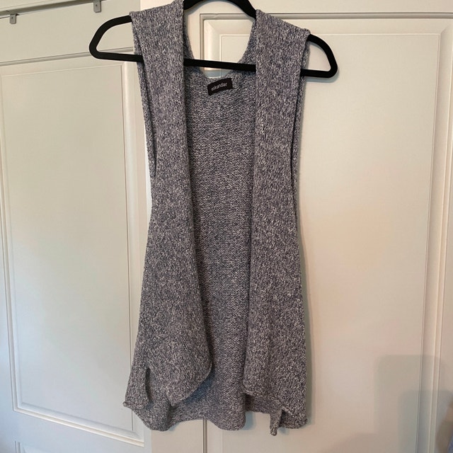Eskandar Open Sweater Vest Waistcoat Gray Oversize Knit - photo 4