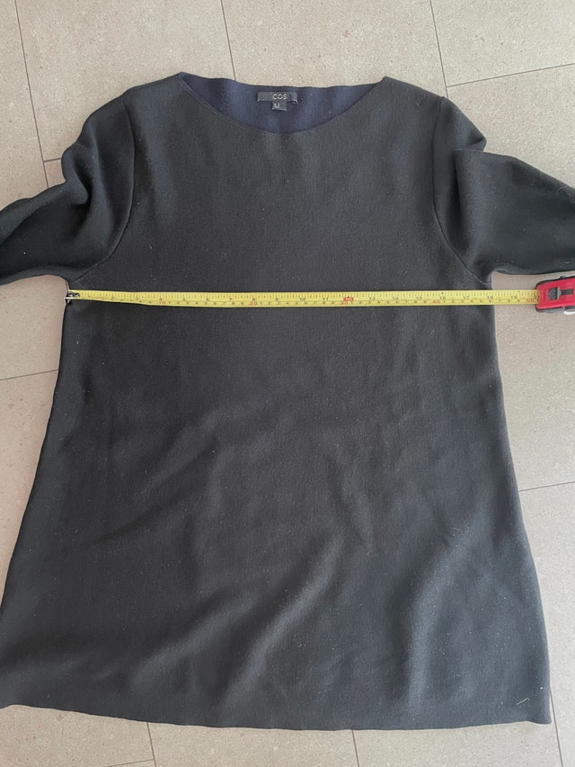 COS Black Mini Dress/Tunic Sweater-Boat Neck-Wool blend-Medium - photo 5