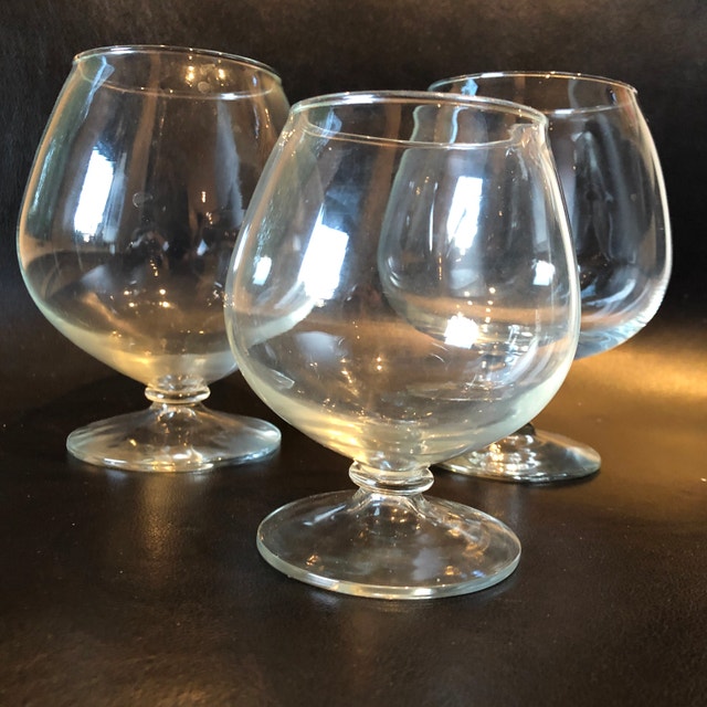 3 large brandy cognac snifters glasses. Different sizes - photo 2
