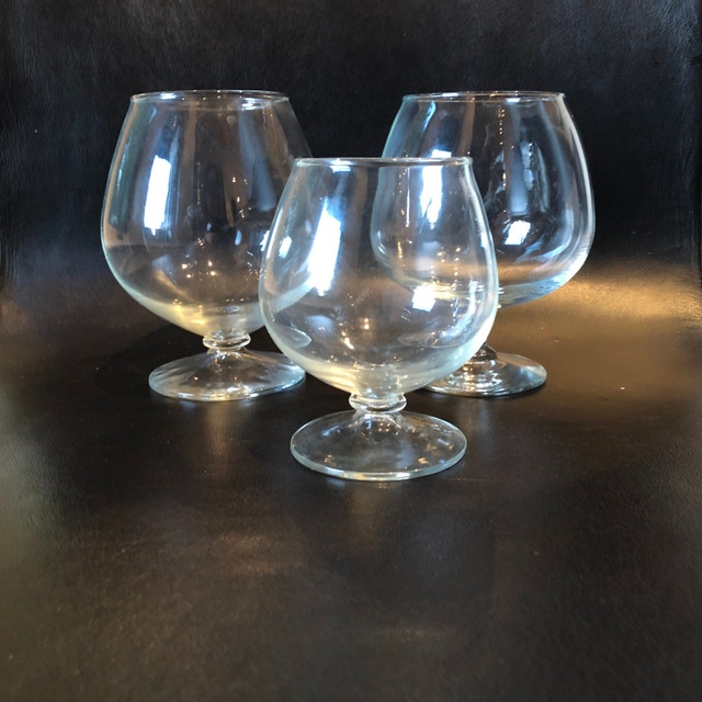 3 large brandy cognac snifters glasses. Different sizes - photo 4