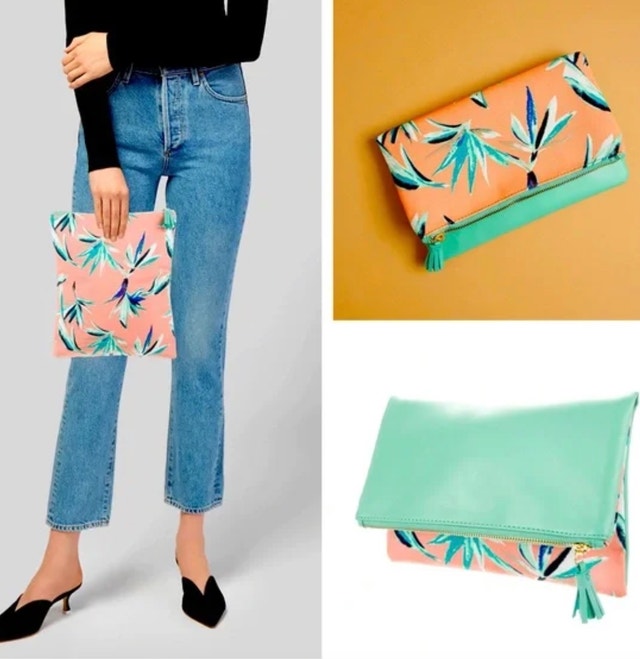 NWOT Rachel Pally LIMITED EDITION reversible leather clutch