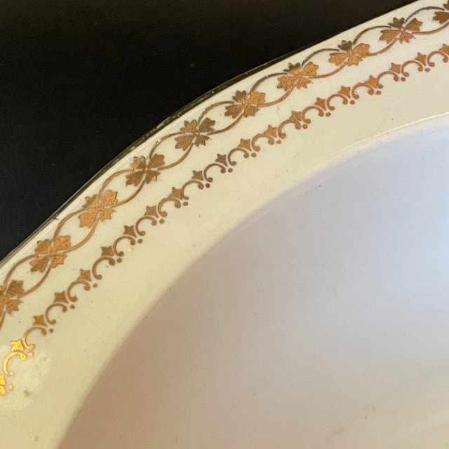 Vintage ALFRED MEAKIN Gold Crown Semi-porcelain serving bowl 18K - photo 2