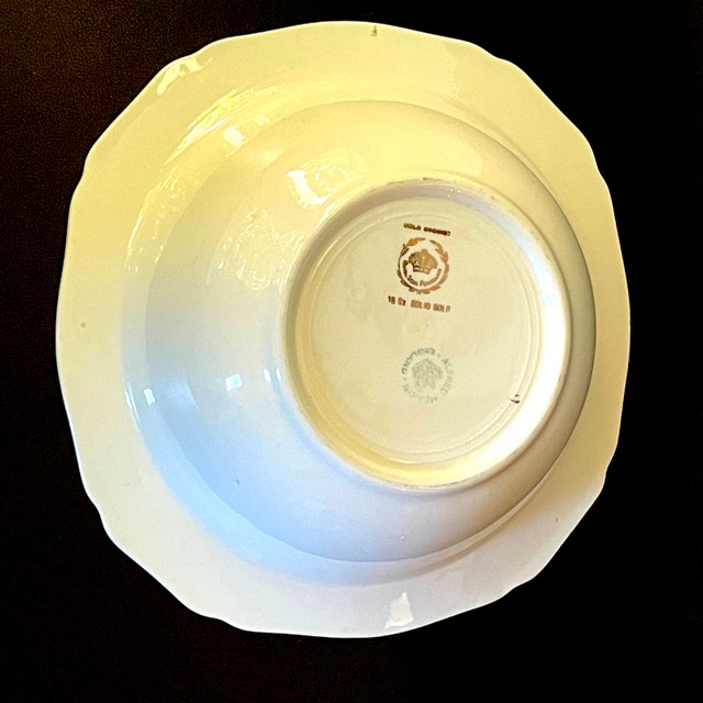 Vintage ALFRED MEAKIN Gold Crown Semi-porcelain serving bowl 18K - photo 3