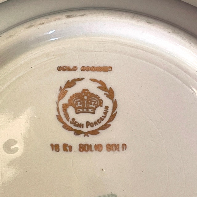 Vintage ALFRED MEAKIN Gold Crown Semi-porcelain serving bowl 18K - photo 4