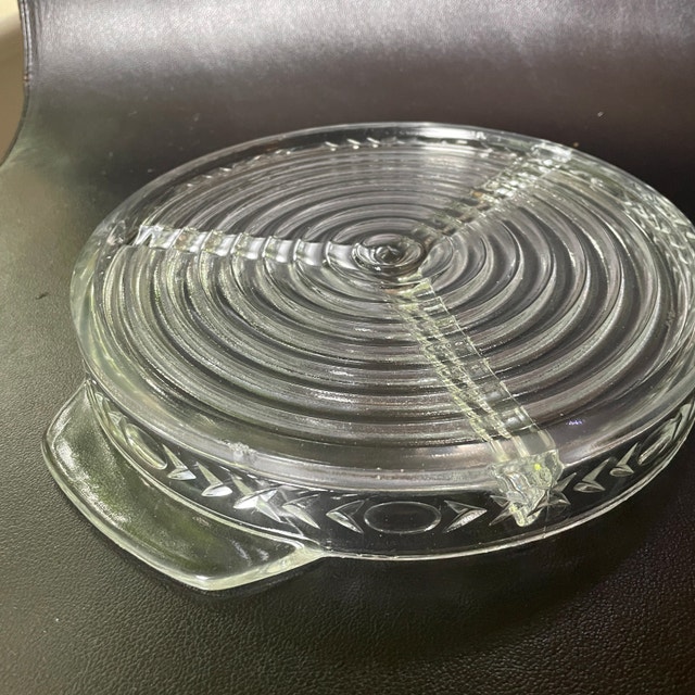 Vintage Anchor Hocking Glass Manhattan Style 3 section Platter - photo 3