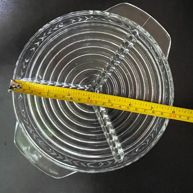 Vintage Anchor Hocking Glass Manhattan Style 3 section Platter - photo 5