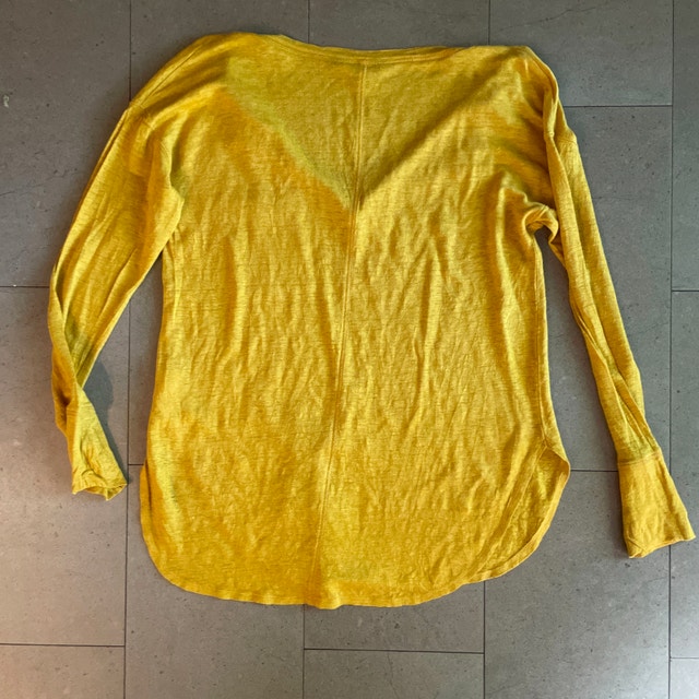 Banana Republic Mustard Linen Pocket Henley Top - Medium - photo 4