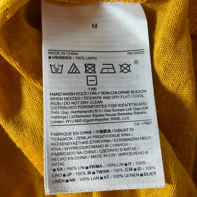 Banana Republic Mustard Linen Pocket Henley Top - Medium - photo 5