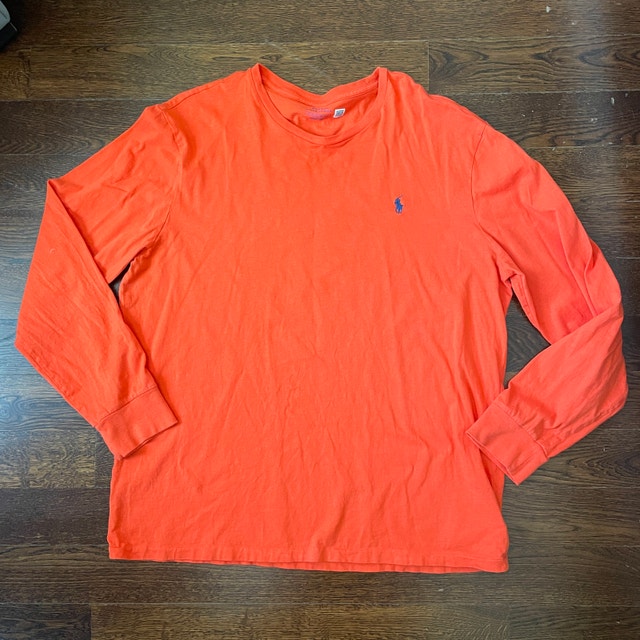 Polo Ralph Lauren Orange Long Sleeve Crew Neck Jersey Top-XL