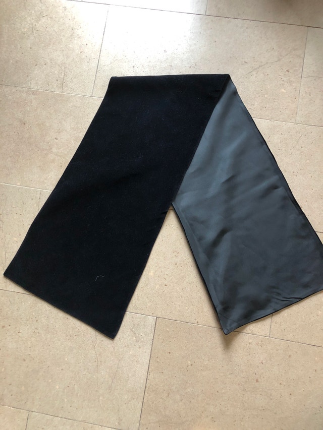 Gorgeous Vintage Black Velvet and Satin Scarf