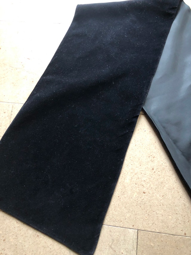 Gorgeous Vintage Black Velvet and Satin Scarf - photo 2