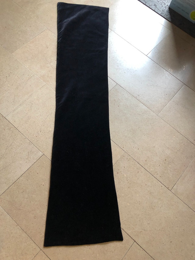 Gorgeous Vintage Black Velvet and Satin Scarf - photo 3