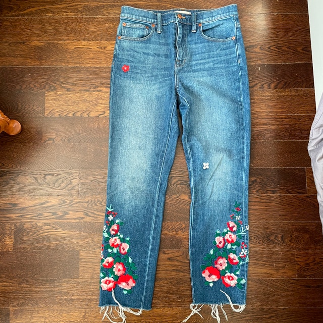Madewell High-Rise Slim Boyjean - Embroidered Edition-Sz. 26 - photo 2