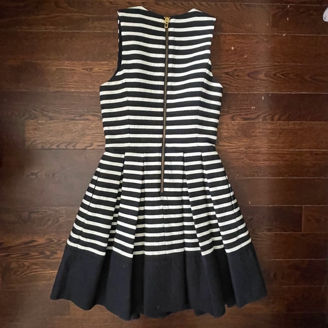 A/X Armani Exchange Black/Cream Striped Fit & Flare Dress-Sz. 2 - photo 4