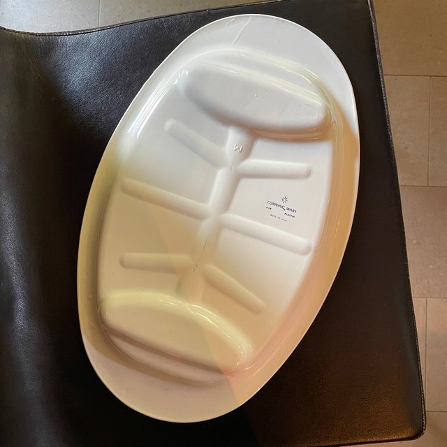 Vintage 60s Corning Cornflower Blue P19 oval meat/turkey Platter - photo 3