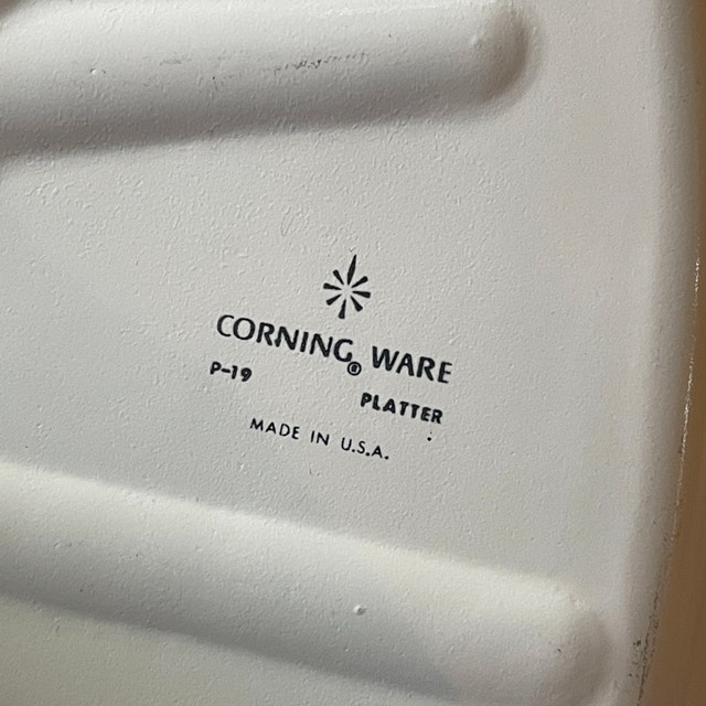 Vintage 60s Corning Cornflower Blue P19 oval meat/turkey Platter - photo 4