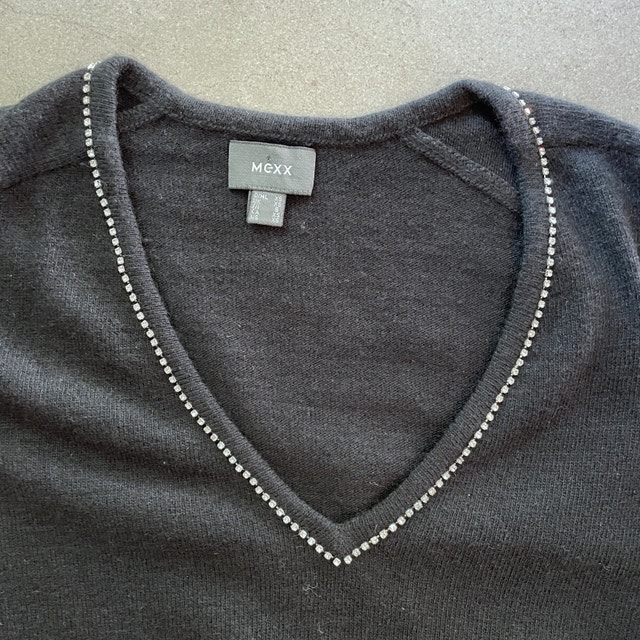 Mexx V-neck Sweater-rhinestone detail Lambswool blend-XS - photo 2