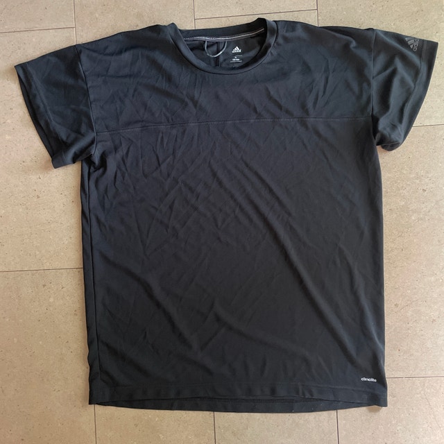 Adidas Men's Boxy Black Workout T-Shirt Black Climalite-Large