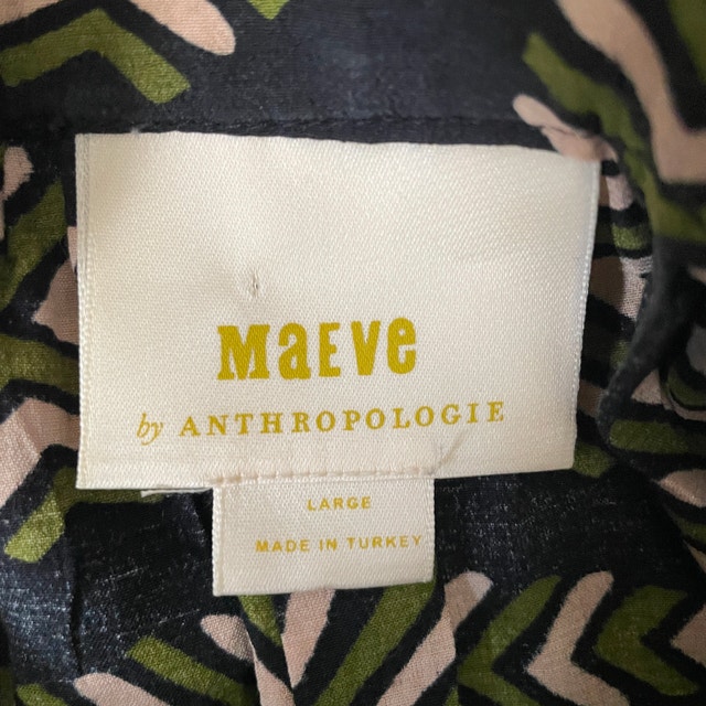 Maeve Anthropologie Catania Green/Black Top Blouse-Large - photo 4