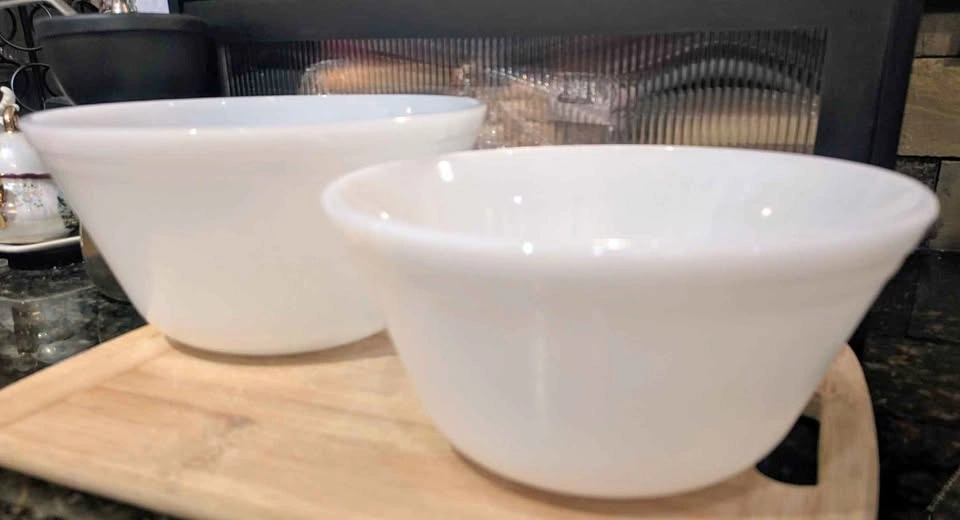 Milk Glass Mixing Bowl Set of 2 - Federal Glass