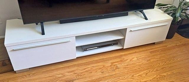 Modern High Gloss White TV Stand / Media Console (JYSK Aakirkeby