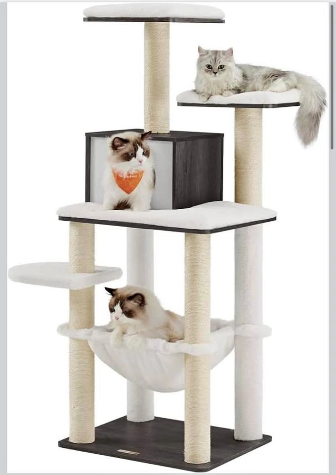 🌳🐱 NEW FEANDREA 54.3” Modern Cat Tree – Misty Gray