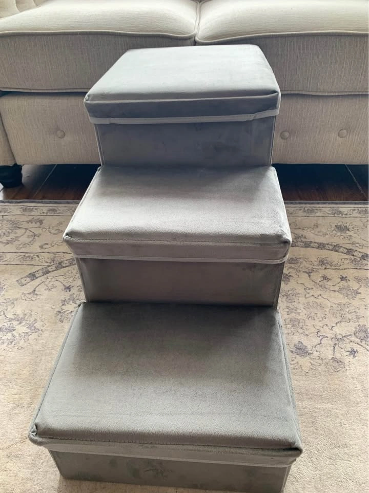 🐶 16” 3-Step Pet Stairs w/ Condo & Storage - photo 2